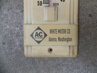 VINTAGE 1950 ' S ALLIS CHALMERS TRACTOR TIN ADVERTISING THERMOMETER GAS OIL 3