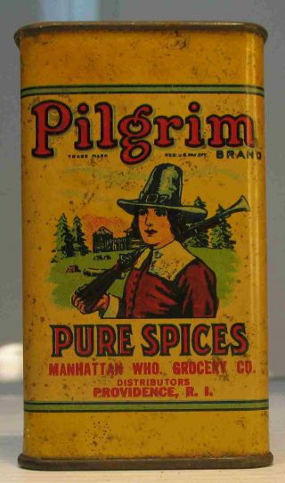 Vintage PILGRIM PURE SPICES Red Pepper Spice Tin 7