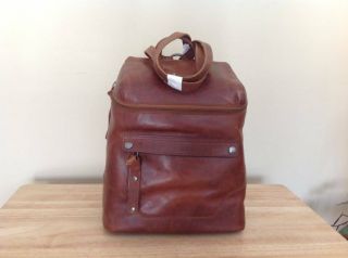Frye Melissa Zip Antique Pull Up Leather Backpack Shoulder Bag Cognac Brown NWT 2