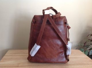 Frye Melissa Zip Antique Pull Up Leather Backpack Shoulder Bag Cognac Brown NWT 4