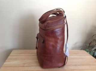 Frye Melissa Zip Antique Pull Up Leather Backpack Shoulder Bag Cognac Brown NWT 5