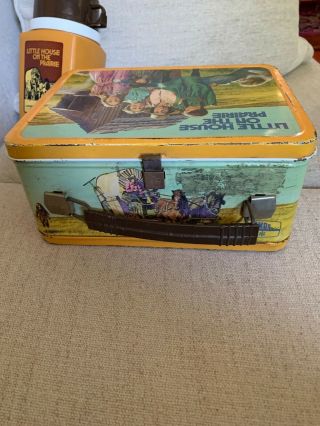 LITTLE HOUSE ON THE PRAIRIE Vintage Metal Lunch Box w/Thermos 1978 6