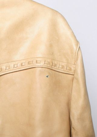 Vintage PIONEER WEAR Heavy Tan Leather Western Jacket Sz.  46L 4