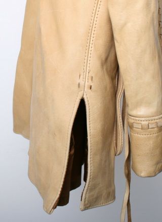 Vintage PIONEER WEAR Heavy Tan Leather Western Jacket Sz.  46L 7