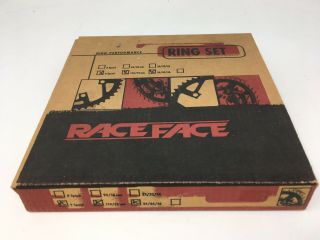 Vintage Race Face High Performance Chainring Set 110mm X 74mm 24/34/46 Black