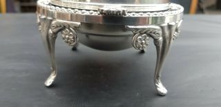 A antique Silver Plated roll top butter dish with engraved patterns. 3