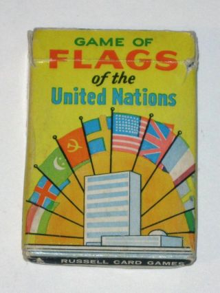 Vintage 1960s Flags Of The United Nations Russell Card Game
