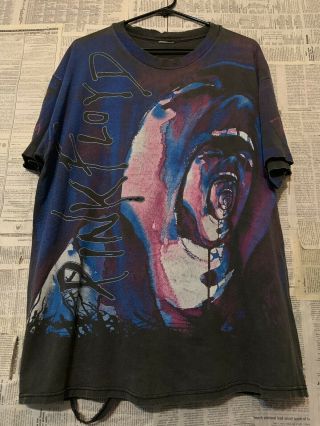 Vtg 90s Pink Floyd The Wall All Over Print Rock Band T - Shirt