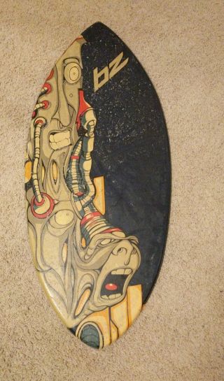 Vintage Bz Art Surf Skim Board/skimboard Terminator 44x20 Robot Melting Face