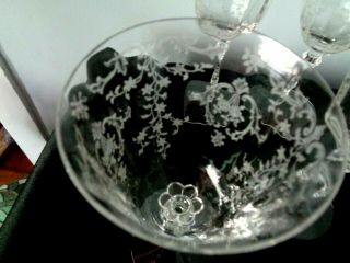 Set of 6 FOSTORIA Vintage Crystal Clear NAVARRE Pattern Water Goblets 7 5/8 