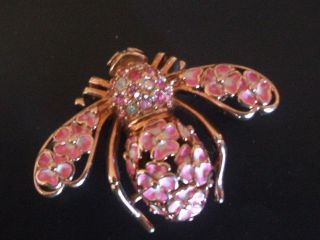 Joan Rivers Numbereed Ltd.  Ed.  Pink Pansy Bee Pin Brooch NIB 5