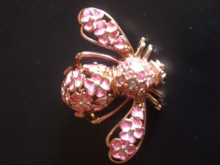 Joan Rivers Numbereed Ltd.  Ed.  Pink Pansy Bee Pin Brooch NIB 6