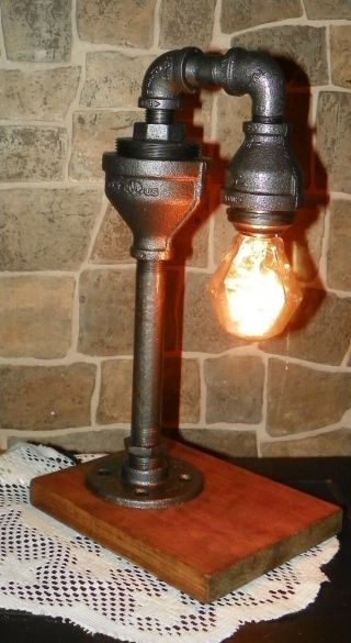 Retro Industrial Vintage Steampunk Waterspout Style Desk Lamp With Gem Bulb