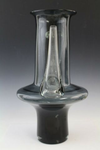 Vintage Blenko American Amethyst Art Glass Handled Pour Spout Water Pitcher 2