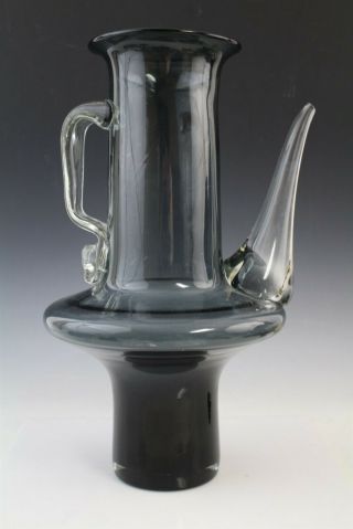 Vintage Blenko American Amethyst Art Glass Handled Pour Spout Water Pitcher 3