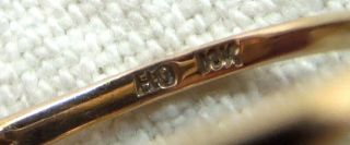 OES 10K Gold Onyx Ring VINTAGE Size 8 - 8.  25 Side Detail Enamel Eastern Star 7