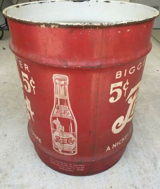 Vintage Pepsi - Cola Double Dot Advertising Metal Drum 5