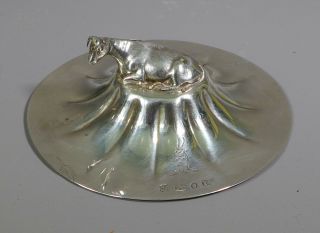 Fine Antique William Iv Hallmarked Sterling Silver Butter Dish Lid Cow Knop 1837