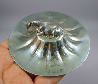 FINE ANTIQUE WILLIAM IV HALLMARKED STERLING SILVER BUTTER DISH LID COW KNOP 1837 3