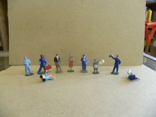 Vintage Made In Occupied Japan 9 Human Lead Figures Cs H - O Scale (?)