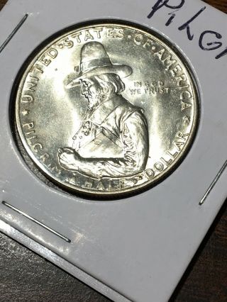 1920 D Pilgrim Commemorative Half Dollar Bu Old Coin Vintage Antique