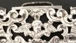 Antique jewellery fabulous solid silver hallmarked 1889 - 90 cherub nurses buckle 5