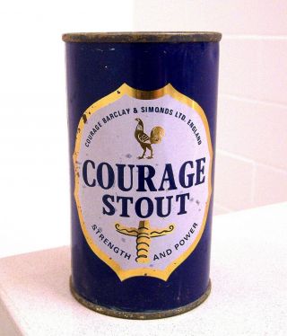 Vintage C.  1960s Courage Stout Flat Top Beer Can From England