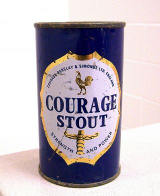 vintage c.  1960s COURAGE Stout flat top beer can from England 3