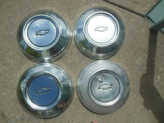 4 Chevy Impala Caprice Dog Dish Hubcaps Center Caps 1977 To 1991 Police Vintage