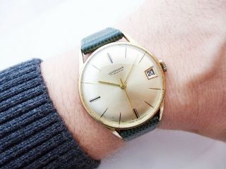 Rare German Junghans Max Bill Design Date Vintage Wristwatch 1960 