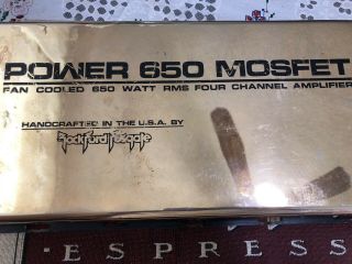 ULTRA RARE OEM Gold Old School vintage Rockford Fosgate POWER 650 MOSFET Amp USA 5