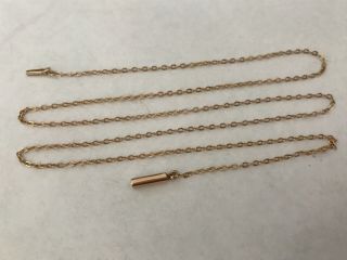 Antique Edwardian 1900’s 9 Ct Gold Barrel End Chain Necklace.  20 1/2” 52cm