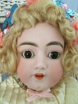 Ant German Bisque Doll 22 " Mk - " H.  H.  109/13 " A Handwerck - Sleep Eyes - Orig Mohair