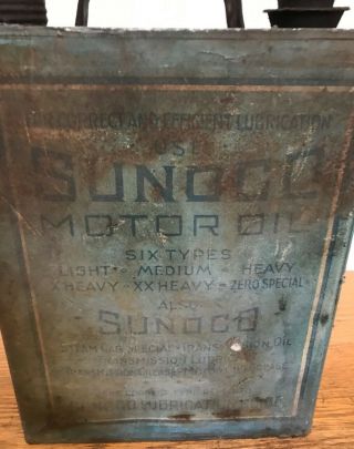 Vintage Sunoco Sun Motor Oil One Gallon Flat Can 6