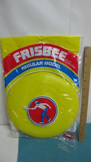 Vintage Old Stock,  Wham - O Frisbee Flying Disk In Package,  Yellow 1981