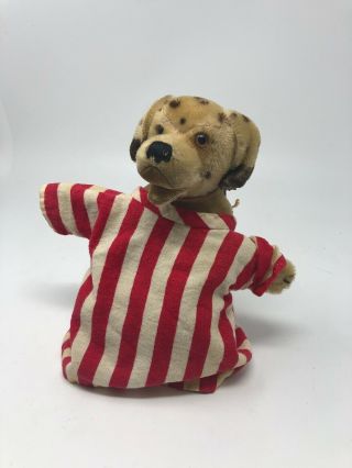 Vintage Steiff Plush Mohair Dalmatian Dog Puppet