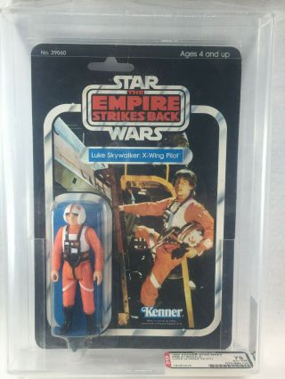 Vintage Star Wars 1980 Afa 75 Ex,  Nm Luke X - Wing Pilot Esb 31 Back - A Moc