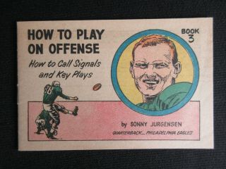 1962 Post Cereal Sonny Jurgensen Eagles Fundamentals Of Football Booklet Nm