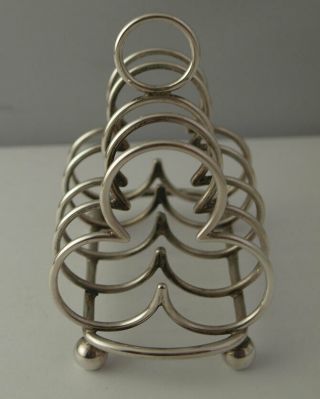 Unusual Solid Silver Toast Rack - 110g - Elkington & Co Birm.  1902 6