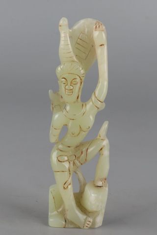 Chinese Exquisite Hand - Carved Hetian Jade Figure Statue