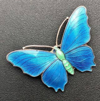 Fabulous J.  Atkins & Sons Art Nouveau Silver & Enamel Butterfly Brooch C1915