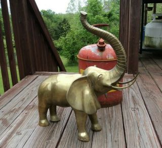 Vintage Large Brass Elephant Collectible Figurine 23 " Tall By 14 " Wide 19 " Long