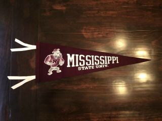 1950’s Vintage Mississippi State Msu Bulldogs Collegiate Of Ames Midsize Pennant