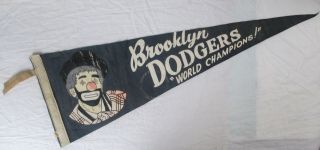 Brooklyn Dodgers Vintage Clown Banner Baseball Souvenir Memorabilia