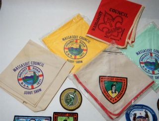 Vintage Boy Scout Patches Scarves Massasoit Noquochoke Councils OA 1960 ' s 70 ' s 2