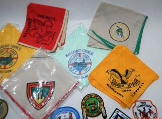 Vintage Boy Scout Patches Scarves Massasoit Noquochoke Councils OA 1960 ' s 70 ' s 3