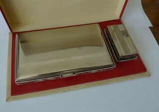 Vintage French Petrol Lighter & Cigarette Case Box