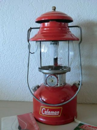 Vintage Coleman 200a Red Lantern Date 1 1961 Single Mantle