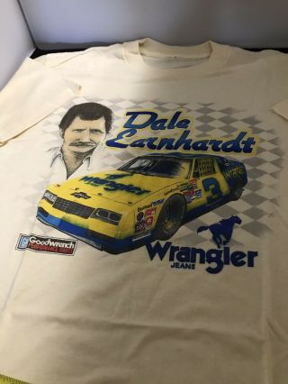 Vintage Single Stitch Dale Earnhardt Wrangler T - Shirt Usa Pre Owned