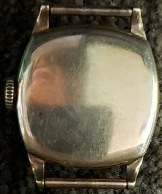 Vintage 1920 ' s Hamilton Cushion Style Mans Military Wristwatch YG Filled Case 2